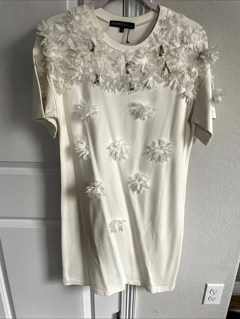 ZANZEA Floral Embellished Short Sleeve Top